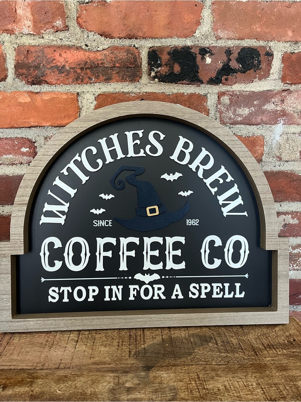 Charming Black and White Witches Brew Coffee Co Sign